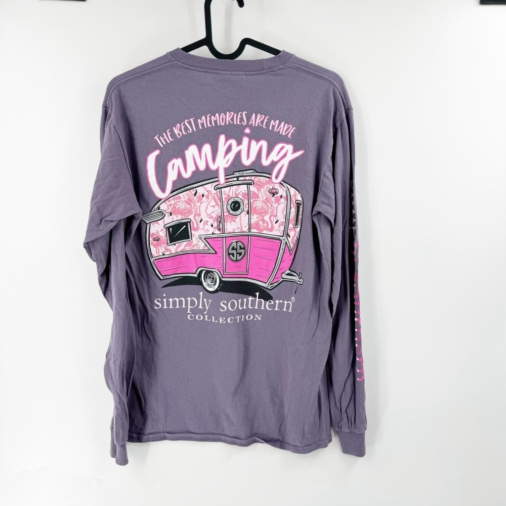 ✅‎ SIMPLY SOUTHERN "THE BEST MEMORIES ARE MADE CAMPING" LONG SLEEVE T SIZE SMALL